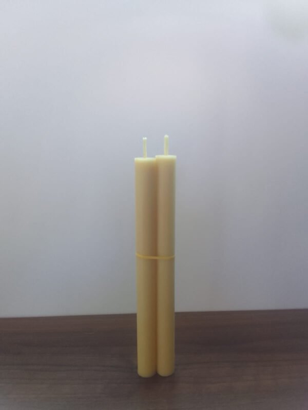 KIT COM 2 VELAS 100% CERA DE ABELHA 20 CM ALTURA POR 2 CM DE DIÂMETRO